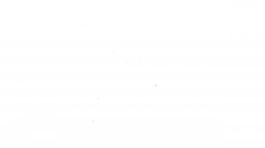 Siyah çizgi hareket algılayıcı simgesi beyaz arkaplanda izole edildi. 4K Video hareketli grafik canlandırması