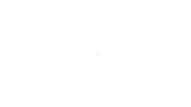 Beyaz arkaplanda siyah çizgi yüz tanıma simgesi izole edildi. Yüz tanımlama simgesi. Yüz tanıma. Siber güvenlik kavramı. 4K Video hareketli grafik canlandırması