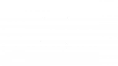 Siyah çizgi, beyaz arka planda izole edilmiş yaban domuzu kafası ikonu. Hayvan sembolü. 4K Video hareketli grafik canlandırması