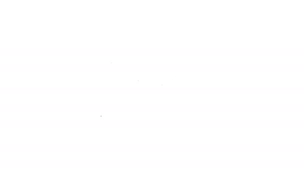 Línea negra Termómetro digital sin contacto con icono de luz infrarroja aislado sobre fondo blanco. Animación gráfica de vídeo 4K — Vídeos de Stock