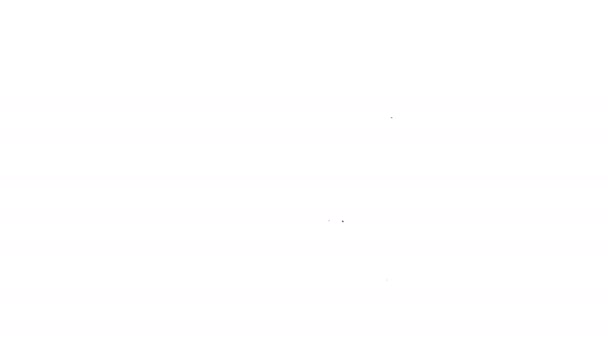 Černá čára Lékařský teploměr pro lékařské vyšetření ikony izolované na bílém pozadí. Grafická animace pohybu videa 4K — Stock video