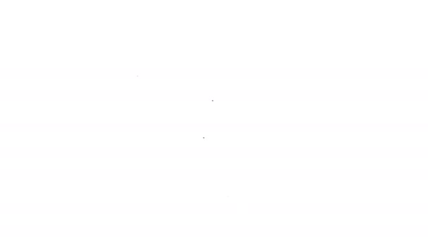 Black line Lékařský digitální teploměr pro ikonu lékařského vyšetření izolovaný na bílém pozadí. Grafická animace pohybu videa 4K — Stock video