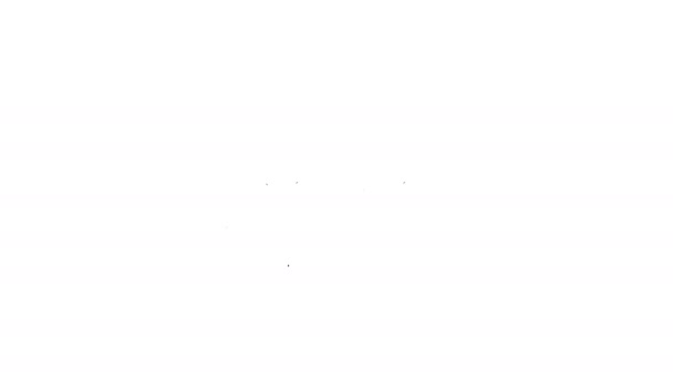 Zwarte lijn Medische thermometer toont normale temperatuur pictogram geïsoleerd op witte achtergrond. 4K Video motion grafische animatie — Stockvideo