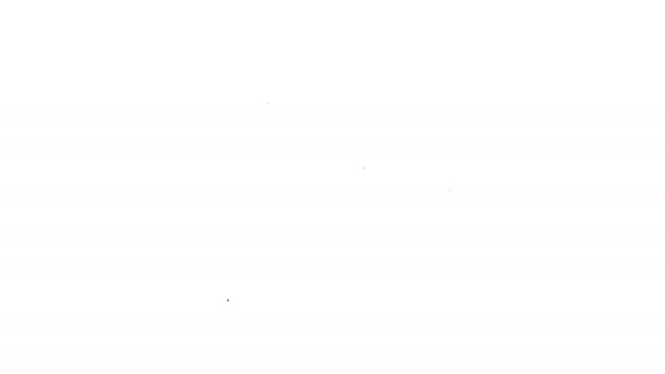 Línea negra Termómetro digital sin contacto con icono de luz infrarroja aislado sobre fondo blanco. Animación gráfica de vídeo 4K — Vídeo de stock