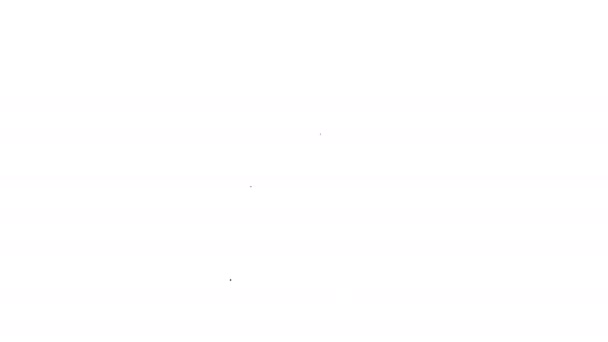 Línea negra Icono de cerradura de puerta con huella digital aislado sobre fondo blanco. Icono de aplicación ID. Signo de identificación. Touch id. Animación gráfica de vídeo 4K — Vídeo de stock