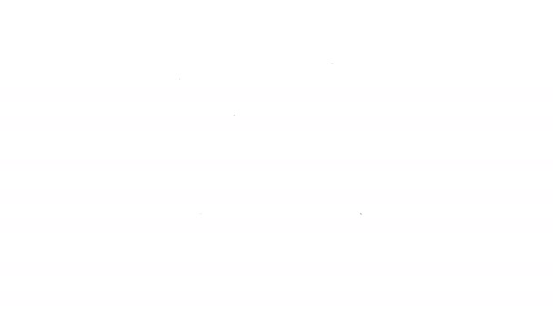 Línea negra Reconocimiento facial con icono de marca de verificación aislado sobre fondo blanco. Icono del escáner de identificación facial. Identificación facial. Concepto de seguridad cibernética. Animación gráfica de vídeo 4K — Vídeos de Stock
