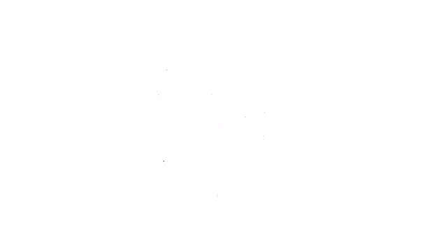 Černá čára Otisk ikony izolované na bílém pozadí. Ikona ID aplikace. Identifikační značka. Dotkni se ID. Grafická animace pohybu videa 4K — Stock video