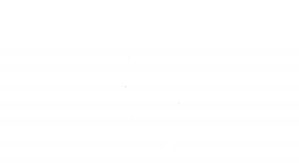 블랙 라인 팜 프린트 인식 아이콘은 흰색 배경에서 분리되었다. 생체 인식 손 스캔. 지문 확인. 시스템 인식 및 검증. 4K 비디오 모션 그래픽 애니메이션 — 비디오