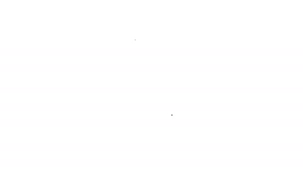Černá čára Otisk prstu s ikonou zámku izolované na bílém pozadí. Ikona ID aplikace. Identifikační značka. Dotkni se ID. Grafická animace pohybu videa 4K — Stock video