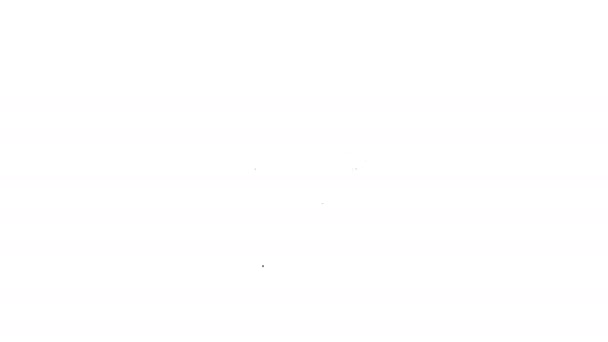 Černá čára Sova pták ikona izolované na bílém pozadí. Zvířecí symbol. Grafická animace pohybu videa 4K — Stock video