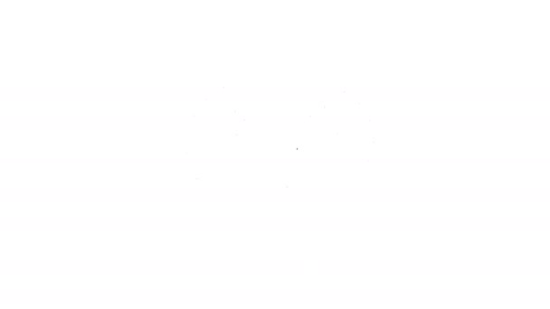 Μαύρη γραμμή Κεφαλή κατσίκας ή κριού εικονίδιο απομονώνονται σε λευκό φόντο. Ορεινό πρόβατο. Ζωικό σύμβολο. 4K Γραφική κίνηση κίνησης βίντεο — Αρχείο Βίντεο
