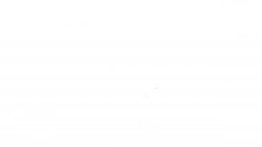 Beyaz arka planda siyah çizgi Hippo veya Hippopotam simgesi izole edilmiştir. Hayvan sembolü. 4K Video hareketli grafik canlandırması