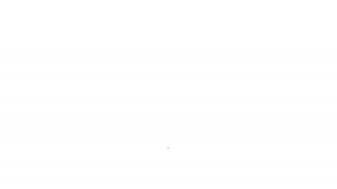 Beyaz arka planda siyah çizgi gergedan simgesi izole edildi. Hayvan sembolü. 4K Video hareketli grafik canlandırması