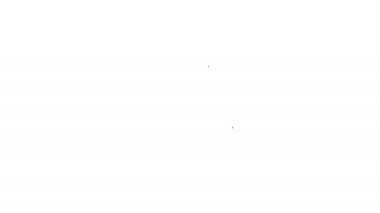 Beyaz arka planda siyah çizgi köpek kemiği ikonu izole edildi. Besin sembolü. 4K Video hareketli grafik canlandırması