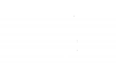 Okyanus dalgası ikonunda siyah çizgi balina kuyruğu beyaz arka planda izole edildi. 4K Video hareketli grafik canlandırması