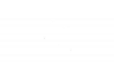 Uyuşturucu ikonuna olan siyah çizgi bağımlılığı beyaz arka planda izole edilmiş. Eroin, uyuşturucu, bağımlılık, yasadışı. Elinde şırınga ve ilaç olan hasta bir keş. 4K Video hareketli grafik canlandırması