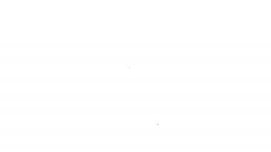 Siyah çizgi beyaz arkaplanda izole edilmiş psikoloji ikonunda bir sorun buluyor. 4K Video hareketli grafik canlandırması