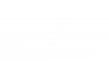 Uyuşturucu ikonuna olan siyah çizgi bağımlılığı beyaz arka planda izole edilmiş. Eroin, uyuşturucu, bağımlılık, yasadışı. Elinde şırınga ve ilaç olan hasta bir keş. 4K Video hareketli grafik canlandırması