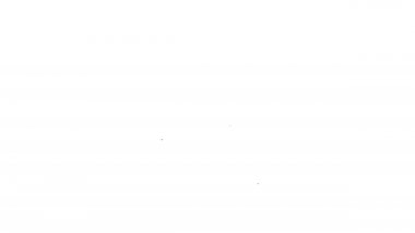 Siyah Çizgili Adam, beyaz arka planda izole edilmiş cenaze kederi simgesini mezarına gömdü. Üzüntü, üzüntü, keder, ölüm duygusu. 4K Video hareketli grafik canlandırması