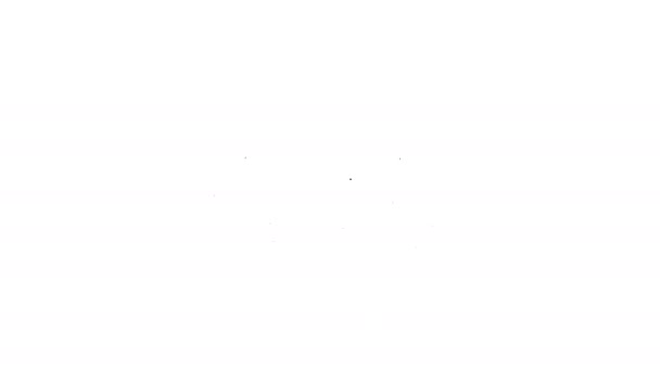 Schwarze Linie Rattenkopf-Symbol isoliert auf weißem Hintergrund. Mauszeichen. Tierisches Symbol. 4K Video Motion Grafik Animation — Stockvideo