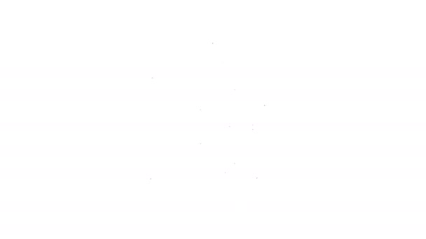 Linea nera Icona tartaruga isolata su sfondo bianco. Animazione grafica 4K Video motion — Video Stock