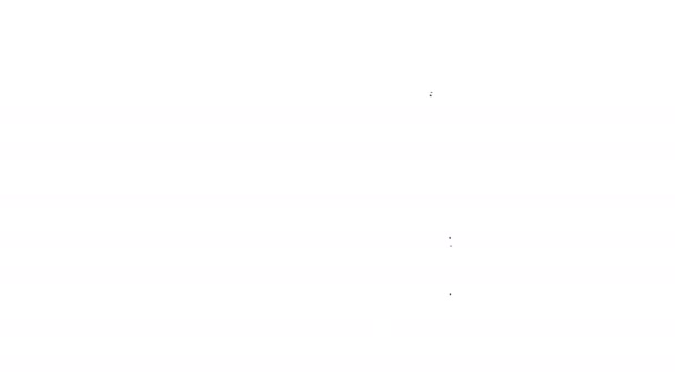 Linea nera coda di balena nell'icona dell'onda oceanica isolata su sfondo bianco. Animazione grafica 4K Video motion — Video Stock