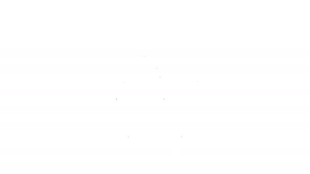Línea negra Icono de mariposa aislado sobre fondo blanco. Animación gráfica de vídeo 4K — Vídeo de stock