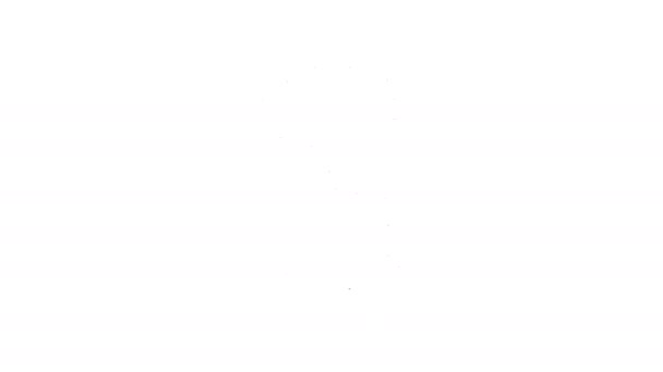 Černá čára Ikona červa izolované na bílém pozadí. Rybářské náčiní. Grafická animace pohybu videa 4K — Stock video