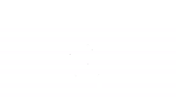 Línea negra Icono de distancia de consejería psicológica en línea aislado sobre fondo blanco. Psicoterapia, ayuda psicológica, psiquiatra consultoría en línea. Animación gráfica de vídeo 4K — Vídeo de stock