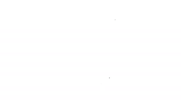 白い背景に隔離された黒い線の心理学の本のアイコン。PSIのシンボル。精神保健の概念,精神分析と精神療法.4Kビデオモーショングラフィックアニメーション — ストック動画