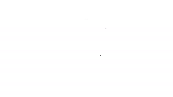 Černá čára Lékařská schránka s ikonou klinického záznamu izolované na bílém pozadí. Předpis, zpráva z lékařských kontrol. Grafická animace pohybu videa 4K — Stock video