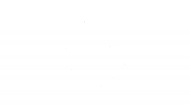 Línea negra Icono de distancia de consejería psicológica en línea aislado sobre fondo blanco. Psicoterapia, ayuda psicológica, psiquiatra consultoría en línea. Animación gráfica de vídeo 4K — Vídeos de Stock