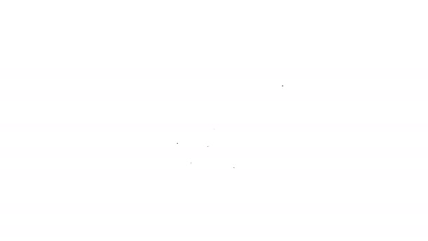 Línea negra Icono de distancia de consejería psicológica en línea aislado sobre fondo blanco. Psicoterapia, ayuda psicológica, psiquiatra consultoría en línea. Animación gráfica de vídeo 4K — Vídeo de stock