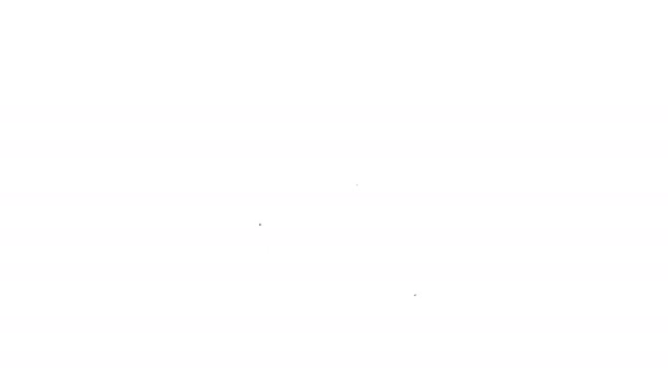 Черная линия Разбитое сердце или развод значок изолирован на белом фоне. Символ любви. День Святого Валентина. Видеографическая анимация 4K — стоковое видео
