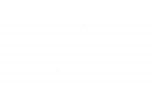 黒い線白い背景に隔離された鎮静剤のアイコン。4Kビデオモーショングラフィックアニメーション — ストック動画
