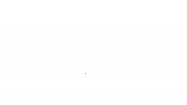 Schwarze Linie Sucht nach dem Drogensymbol isoliert auf weißem Hintergrund. Heroin, Betäubungsmittel, Sucht, illegal. Kranker Junkie mit Spritze und Medikamenten. 4K Video Motion Grafik Animation — Stockvideo