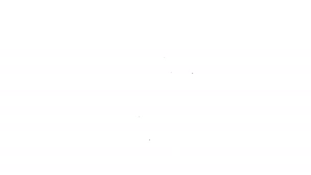 Línea negra Icono de mano aislado sobre fondo blanco. Animación gráfica de vídeo 4K — Vídeo de stock