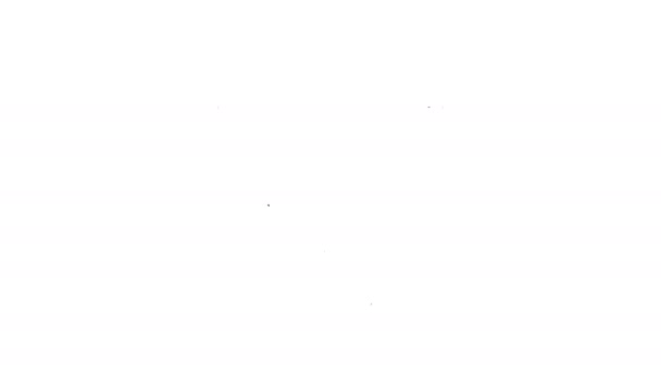 Línea negra Tablero de presentación con gráfico, horario, gráfico, diagrama, infografía, icono de gráfico circular aislado sobre fondo blanco. Animación gráfica de vídeo 4K — Vídeos de Stock
