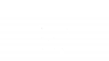 Beyaz arkaplanda siyah çizgi proje taban simgesi izole edildi. İş analizi ve planlama, danışmanlık, takım çalışması, proje yönetimi. 4K Video hareketli grafik canlandırması