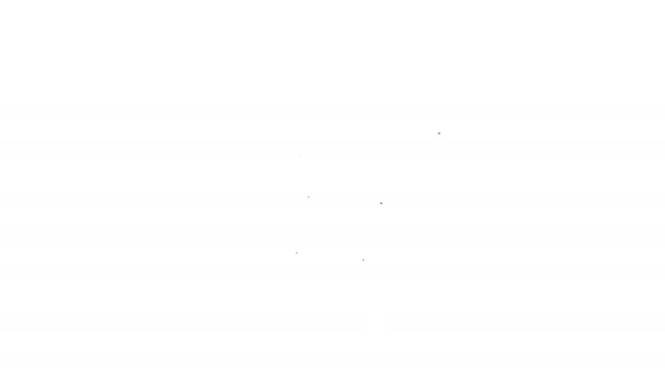 Línea negra Icono de mano aislado sobre fondo blanco. Animación gráfica de vídeo 4K — Vídeo de stock