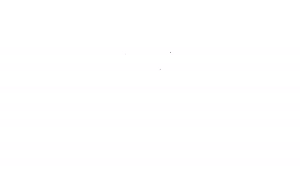 Черная линия Лидер команды руководителей Иконка выделена на белом фоне. Видеографическая анимация 4K — стоковое видео