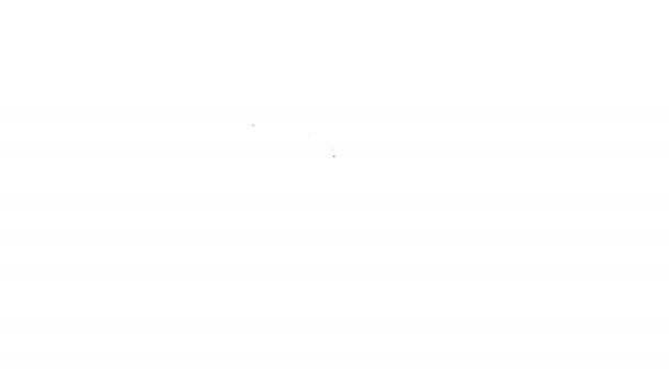 Línea negra Icono de caza de cabeza aislado sobre fondo blanco. Objetivo comercial o signo de empleo. Recursos humanos y contratación para las empresas. Animación gráfica de vídeo 4K — Vídeo de stock