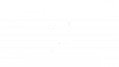 Siyah hat online sipariş ve fast food dağıtım ikonu beyaz arka planda izole edildi. 4K Video hareketli grafik canlandırması