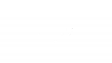 Siyah çizgi Hotdog sandviç simgesi beyaz arkaplanda izole edildi. Sosis ikonu. Fast food burcu. 4K Video hareketli grafik canlandırması