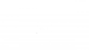 Siyah hat online sipariş ve fast food dağıtım ikonu beyaz arka planda izole edildi. 4K Video hareketli grafik canlandırması