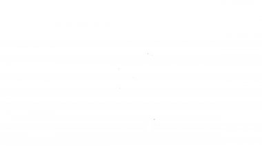 Siyah hat online sipariş ve fast food dağıtım ikonu beyaz arka planda izole edildi. 4K Video hareketli grafik canlandırması