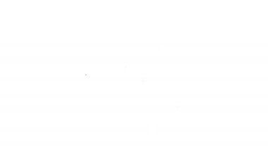 Siyah çizgili donut beyaz arka planda izole edilmiş tatlı jöleli ikon. 4K Video hareketli grafik canlandırması