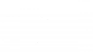 Siyah hat online sipariş ve fast food dağıtım ikonu beyaz arka planda izole edildi. 4K Video hareketli grafik canlandırması