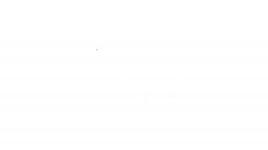 Siyah çizgi alarm zili simgesi beyaz arkaplanda izole edildi. Alarm sembolü, servis zili, el zili işareti, uyarı sembolü. 4K Video hareketli grafik canlandırması