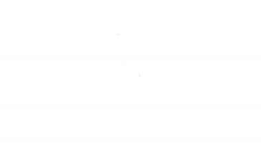 Siyah çizgi okul sırt çantası simgesi beyaz arkaplanda izole edildi. 4K Video hareketli grafik canlandırması